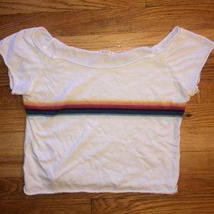 brandy rainbow off the shoulder top